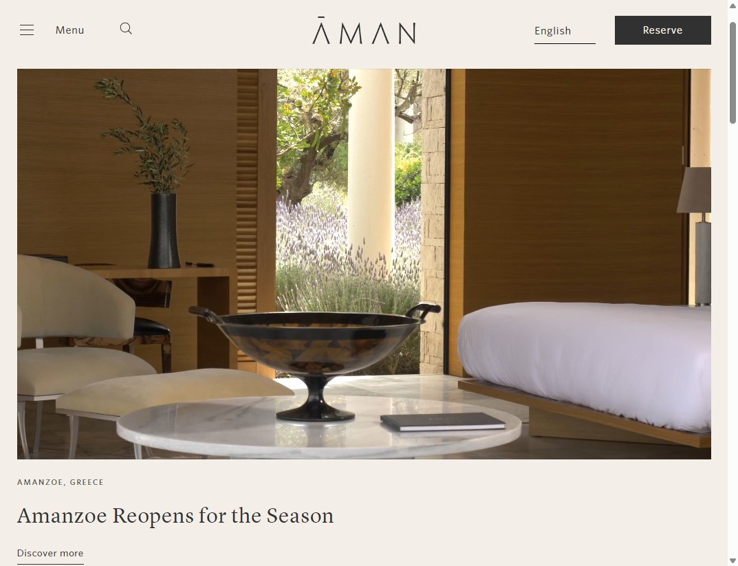 Screenshot del sito Aman